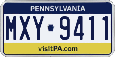PA license plate MXY9411