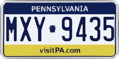 PA license plate MXY9435