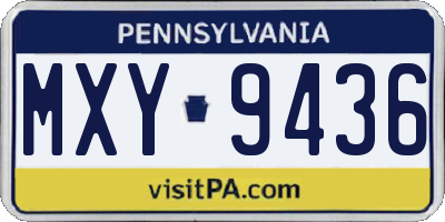 PA license plate MXY9436