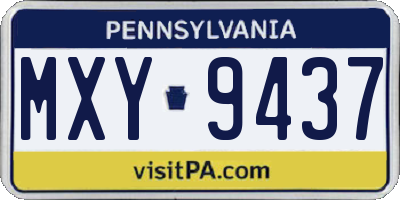 PA license plate MXY9437