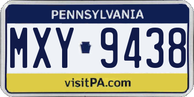 PA license plate MXY9438