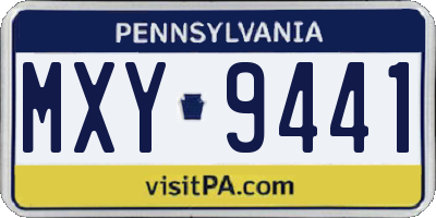 PA license plate MXY9441