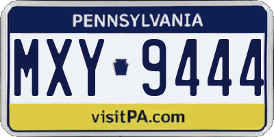 PA license plate MXY9444