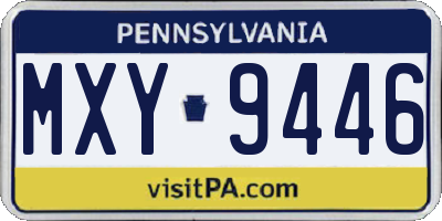 PA license plate MXY9446