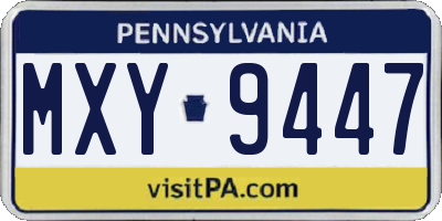 PA license plate MXY9447
