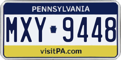 PA license plate MXY9448