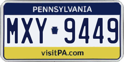 PA license plate MXY9449