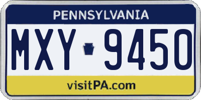 PA license plate MXY9450