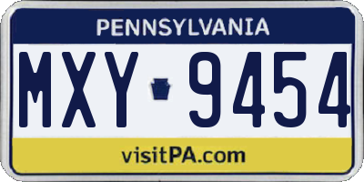 PA license plate MXY9454