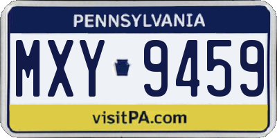 PA license plate MXY9459