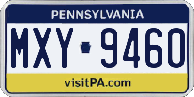 PA license plate MXY9460