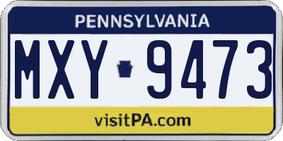 PA license plate MXY9473