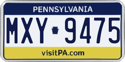 PA license plate MXY9475
