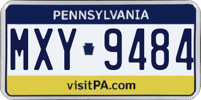 PA license plate MXY9484