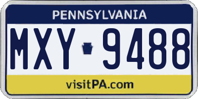 PA license plate MXY9488