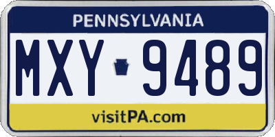 PA license plate MXY9489