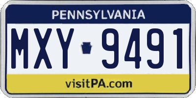 PA license plate MXY9491
