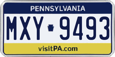 PA license plate MXY9493