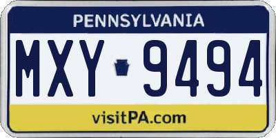 PA license plate MXY9494