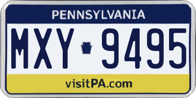 PA license plate MXY9495