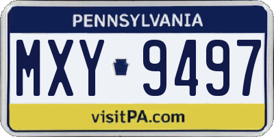 PA license plate MXY9497