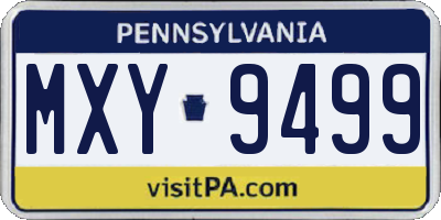 PA license plate MXY9499
