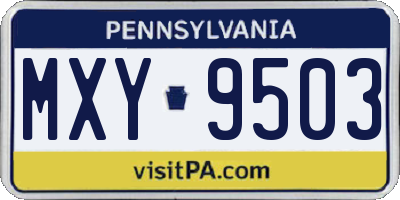 PA license plate MXY9503