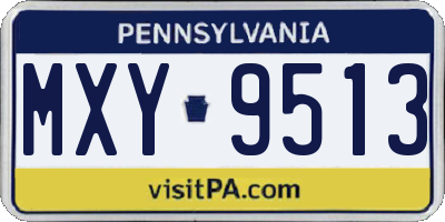 PA license plate MXY9513