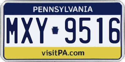 PA license plate MXY9516