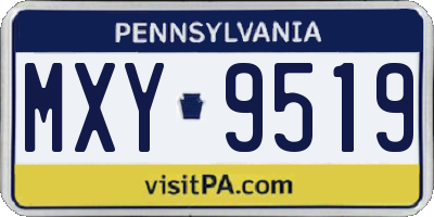 PA license plate MXY9519