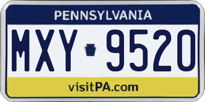 PA license plate MXY9520