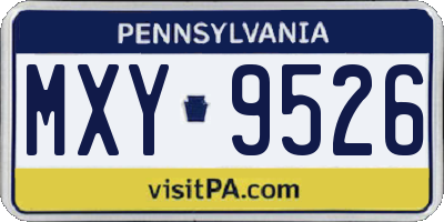 PA license plate MXY9526
