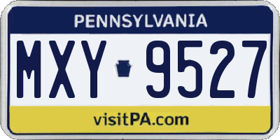 PA license plate MXY9527