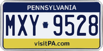 PA license plate MXY9528