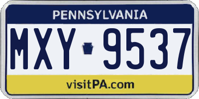 PA license plate MXY9537
