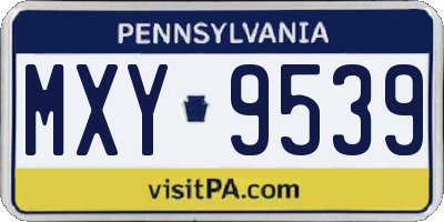 PA license plate MXY9539