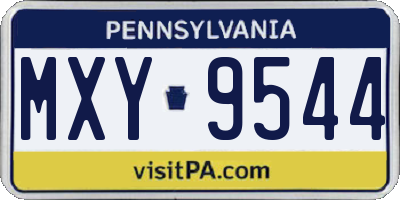 PA license plate MXY9544