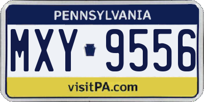 PA license plate MXY9556