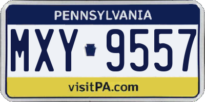 PA license plate MXY9557