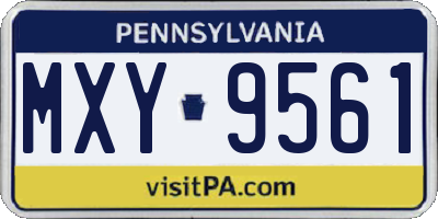 PA license plate MXY9561