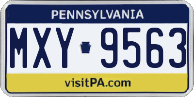 PA license plate MXY9563