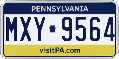 PA license plate MXY9564