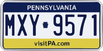 PA license plate MXY9571