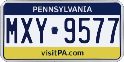 PA license plate MXY9577
