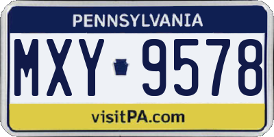 PA license plate MXY9578