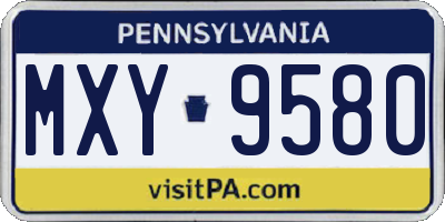 PA license plate MXY9580