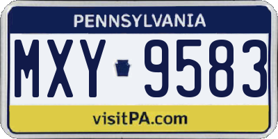 PA license plate MXY9583