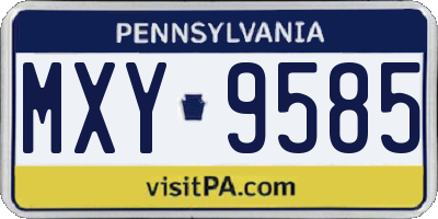 PA license plate MXY9585