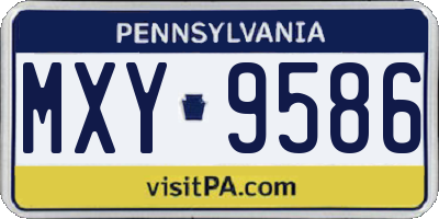 PA license plate MXY9586