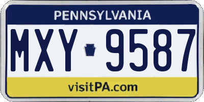 PA license plate MXY9587